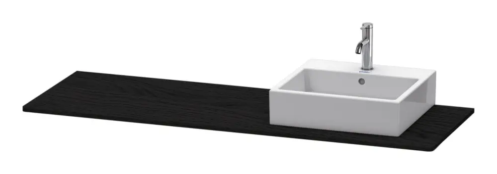 Neu Im Sortiment Duravit XSquare Konsole mit einem Ausschnitt rechts 1600 x 550 mm - Eiche Schwarz Matt