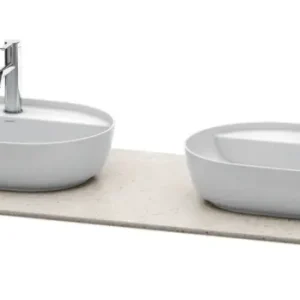Bestpreis Duravit Luv Quarzsteinkonsole mit zwei Ausschnitten 1783 x 595 mm - Grau poliert