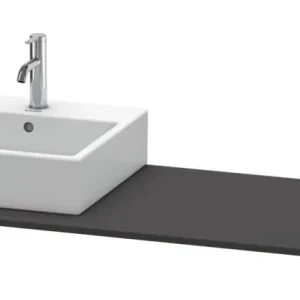 Sichere Zahlung Duravit XSquare Konsole mit einem Ausschnitt links 1400 x 550 mm - Graphit Supermatt