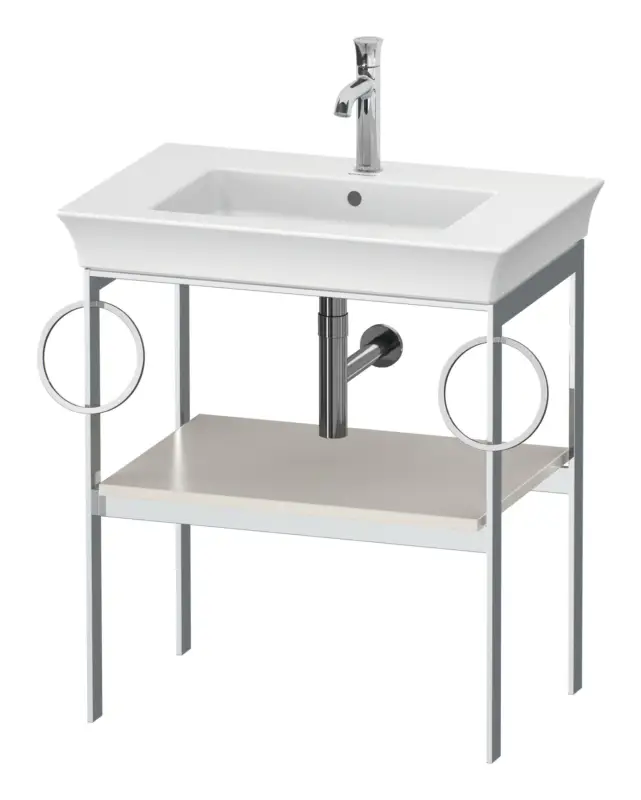Knallerangebot Duravit White Tulip Metallkonsole für 236375 mit 2 Handtuchhaltern - Nordic Weiß Seidenmatt Lack