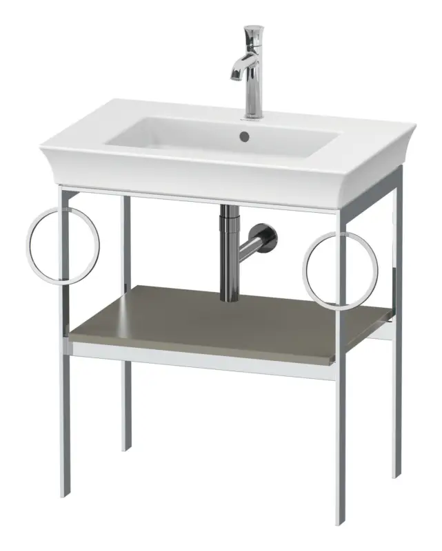 Duravit White Tulip Metallkonsole für 236375 mit 2 Handtuchhaltern - Steingrau Seidenmatt Lack Garantierte Lieferung