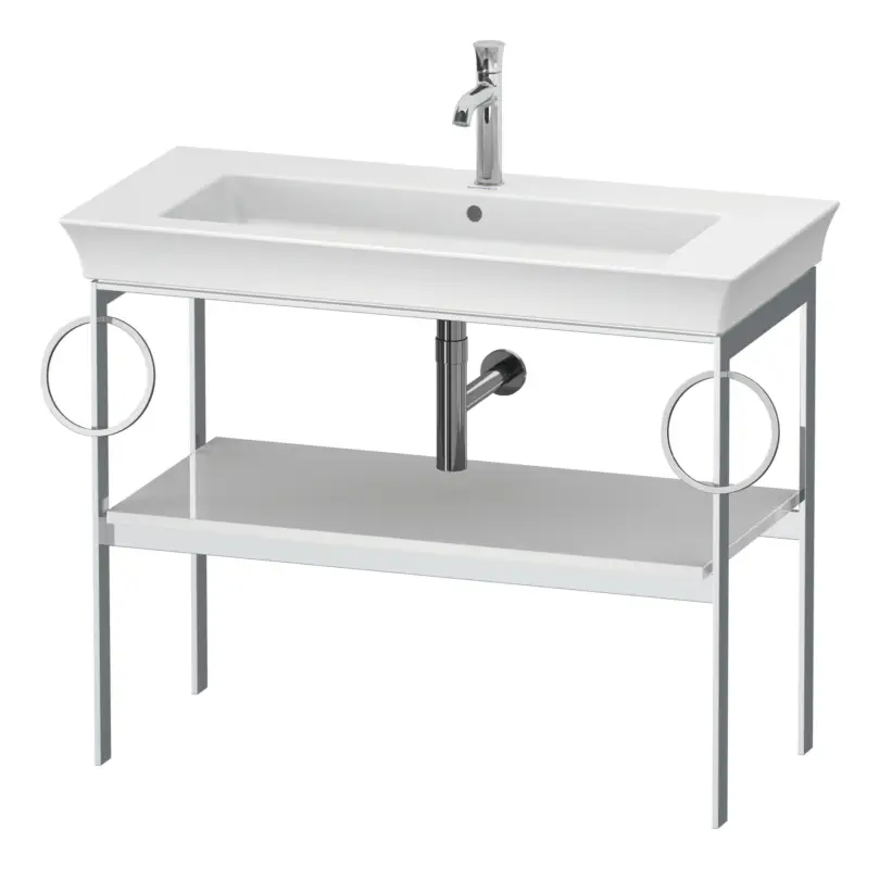 Duravit White Tulip Metallkonsole für 236310 mit 2 Handtuchhaltern - Weiß Hochglanz Preis Gesenkt