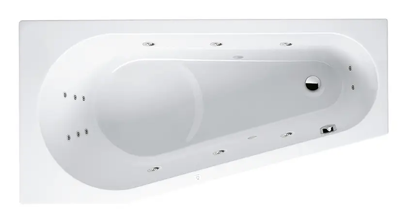 Riho Delta Flow Raumspar-Whirlpool Technik rechts 1500 x 800 mm - Weiß Glänzend Preiswert