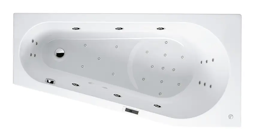 Schnäppchen Riho Delta Bliss Raumspar-Whirlpool Technik links 1500 x 800 mm - Weiß Glänzend