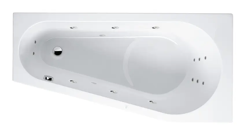 Riho Delta Flow Raumspar-Whirlpool Technik links 1600 x 800 mm - Weiß Glänzend Preisknaller