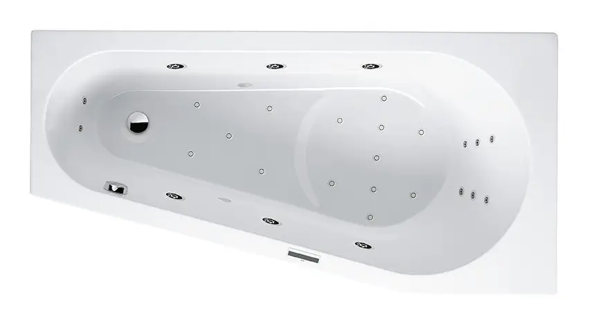 Top-Seller Riho Delta Joy Raumspar-Whirlpool Technik links 1600 x 800 mm - Weiß Glänzend