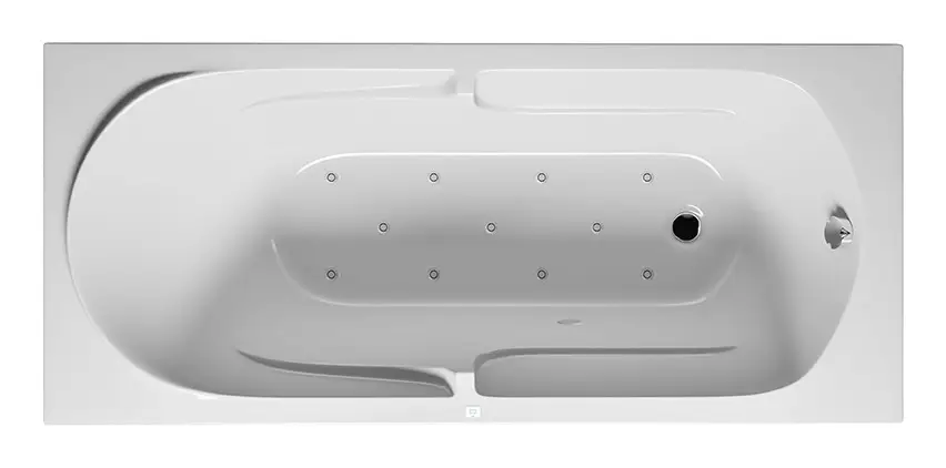 Riho Future Air Rechteck-Whirlpool Technik rechts 1900 x 900 mm - Weiß Glänzend Letzte Chance