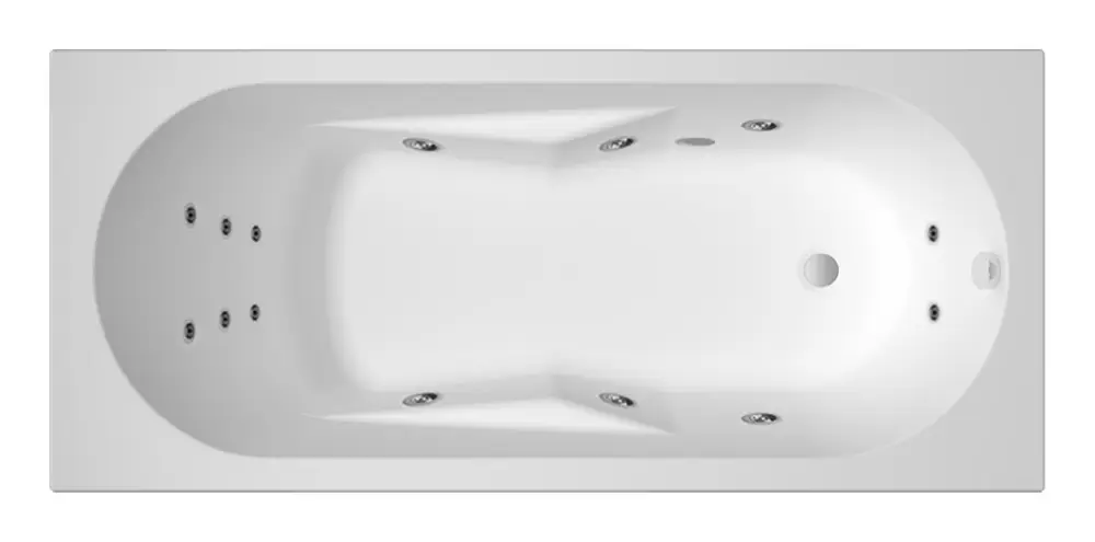 Riho Lazy Flow Rechteck-Whirlpool Technik rechts Überlauf am Fußende 1700 x 750 mm - Weiß Glänzend Knallerangebot