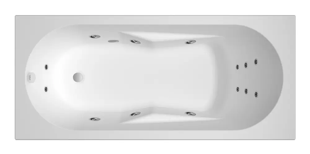 Ausverkauf Riho Lazy Flow Rechteck-Whirlpool Technik links Überlauf am Fußende 1800 x 800 mm - Weiß Glänzend