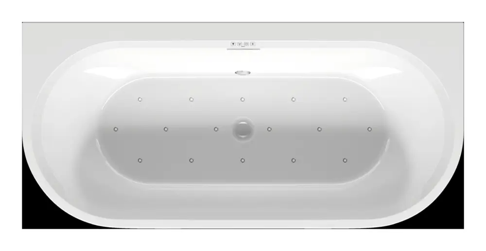 Angebot Riho Desire Vorwandbadewanne LED-Beleuchtung Sparkle Mood mit Füllfunktion 1800 x 840 mm - Weiß Seidenmatt