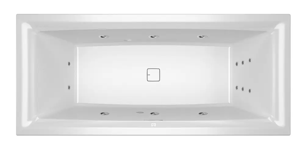 Riho Still Square Flow Rechteck-Whirlpool Technik links mit Füllfunktion 1800 x 800 mm - Weiß Glänzend Echt