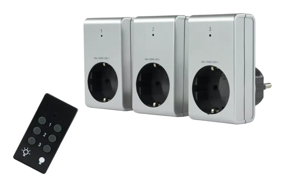Markenprodukt REV Ritter Funk-Schalter-Set 1+3 silber(Verpackungseinheit: 6Stück)