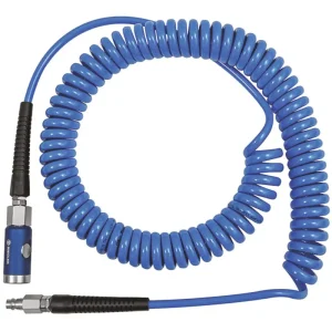 Riegler Spiralschlauch PU blau, Sicherheits-Kupplung und Stecker NW7,4 12 x 8 mm 7,5m Sonderaktion