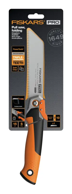 Zertifiziert Fiskars Klappbare Zugsäge 15 cm 19 TPI Power Tooth(Verpackungseinheit: 6Stück)
