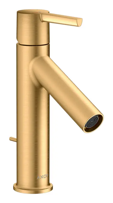 Axor Starck Einhebel-Waschtischmischer 100 CoolStart mit Hebelgriff mit Zugstangen-Ablaufgarnitur - Brushed Brass Highlight