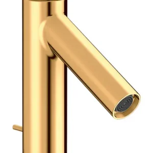 Neue Kollektion Axor Starck Einhebel-Waschtischmischer 100 CoolStart mit Hebelgriff mit Zugstangen-Ablaufgarnitur - Polished Gold Optic