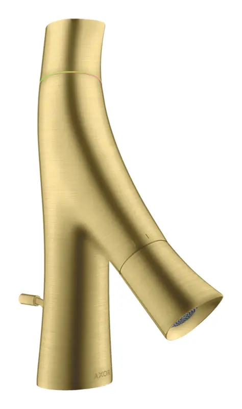 Axor Starck Organic 2-Griff Waschtischarmatur 50 für Handwaschbecken mit Zugstangen-Ablaufgarnitur - Brushed Brass Sonderaktion