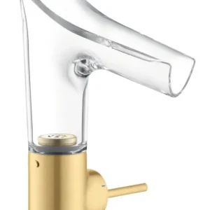 Abverkauf Axor Starck V Einhebel-Waschtischmischer 140 mit Glasauslauf - Brushed Gold Optic