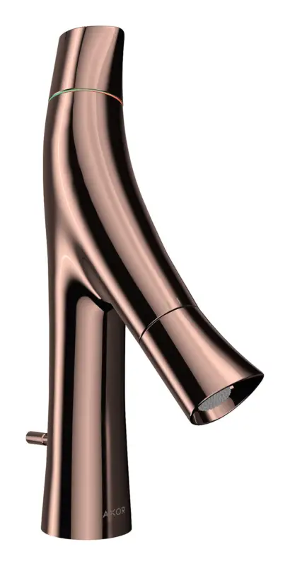 Axor Starck Organic 2-Griff Waschtischarmatur 80 mit Zugstangen-Ablaufgarnitur - Polished Red Gold Aktuell