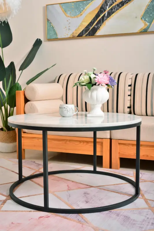 Heißes Angebot SIT-Möbel This & That Couchtisch rund 85 x 85 x 48 cm - Schwarz / Weiß