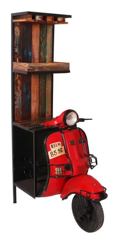 SIT-Möbel This & That Barschrank 46 x 98 x 190 cm - Rot / Bunt Markenware