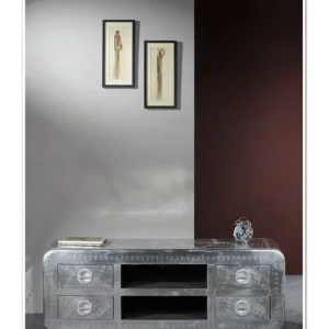 SIT-Möbel Airman Lowboard 140 x 45 x 50 cm - Silber Begrenztes Angebot