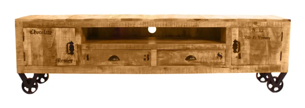 SIT-Möbel Rustic Lowboard 200 x 40 x 55 cm - Antikschwarz / Mango Antik Top-Angebot