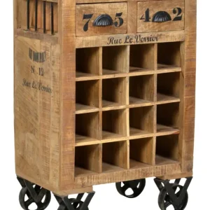 Abverkauf SIT-Möbel Rustic Wein-Kommode 55 x 35 x 85 cm - Antikschwarz / Mango Antik