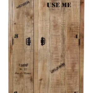 Saisonangebot SIT-Möbel Rustic Garderobenschrank 90 x 45 x 190 cm - Antikschwarz / Mango Antik