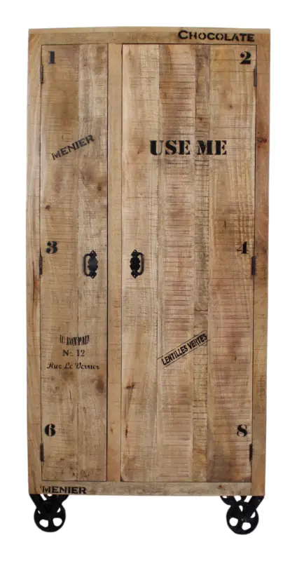 Saisonangebot SIT-Möbel Rustic Garderobenschrank 90 x 45 x 190 cm - Antikschwarz / Mango Antik