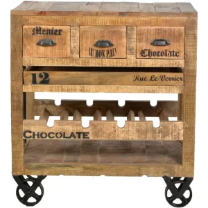 SIT-Möbel Rustic Wein-Kommode 78 x 48 x 87 cm - Antikschwarz / Mango Antik Direkt Vom Hersteller