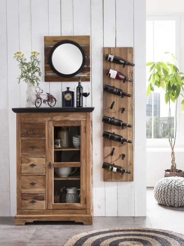 SIT-Möbel Seadrift Brotschrank 86 x 39 x 122 cm - Kolonialfarben / Teak Markenprodukt