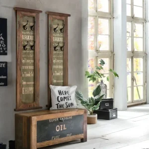 Bestpreis SIT-Möbel Speedway Dielen-Set (1 Schuhschrank, 2 Garderobenpaneele) - Altholz / Bunt