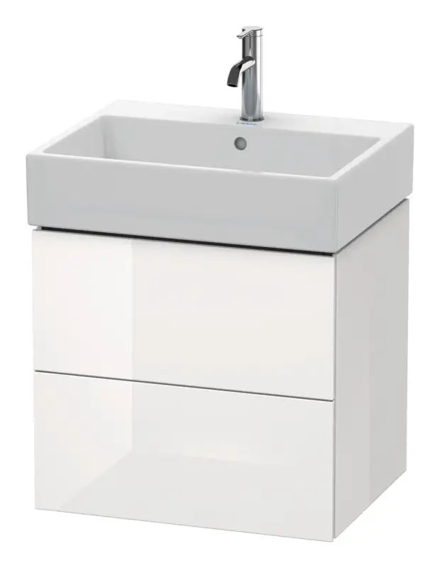 Duravit L-Cube Waschtischunterschrank mit 2 Auszügen 584 x 544 x 459 mm - Weiß Hochglanz Dekor Direktkauf