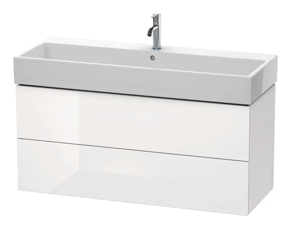 Duravit L-Cube Waschtischunterschrank mit 2 Auszügen 1184 x 544 x 459 mm - Flanellgrau Hochglanz Lack Preis Gesenkt