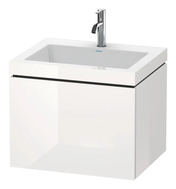 Garantierte Lieferung Duravit L-Cube c-bonded Komplett-Set mit 1 Auszug ohne Hahnloch ohne Überlauf 600 x 500 x 480 mm - Weiß Matt