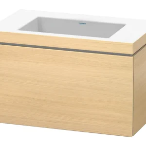 Wochenendangebot Duravit L-Cube c-bonded Komplett-Set mit 1 Auszug ohne Hahnloch ohne Überlauf 800 x 500 x 480 mm - Mediterrane Eiche Matt