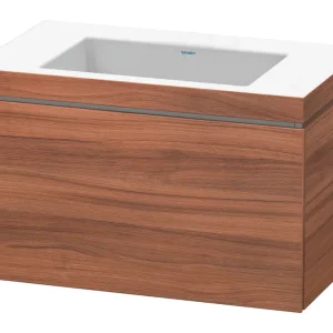 Zertifiziert Duravit L-Cube c-bonded Komplett-Set mit 1 Auszug ohne Hahnloch ohne Überlauf 800 x 500 x 480 mm - Nussbaum Matt