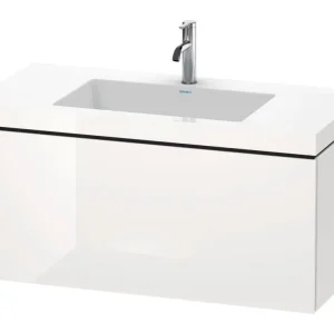 Zertifiziert Duravit L-Cube c-bonded Komplett-Set mit 1 Auszug ohne Hahnloch ohne Überlauf 1000 x 500 x 480 mm - Leinen Matt