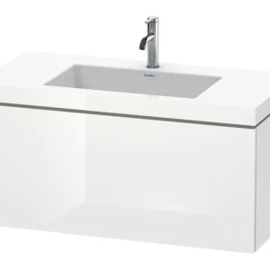 Abverkauf Duravit L-Cube c-bonded Komplett-Set mit 1 Auszug mit Hahnloch ohne Überlauf 1000 x 500 x 480 mm - Weiß Hochglanz Lack