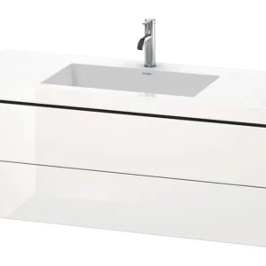 Zertifiziert Duravit L-Cube c-bonded Komplett-Set mit 2 Auszügen ohne Hahnloch ohne Überlauf 1200 x 500 x 480 mm - Nussbaum Matt