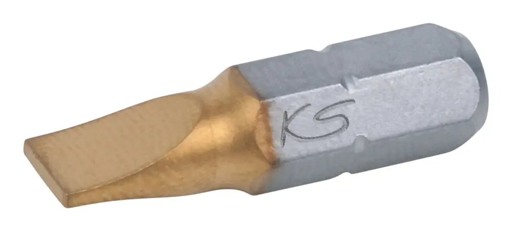 Abverkauf KS Tools 1/4" TiN Bit Schlitz, 25 mm, 8 mm, 5er Pack