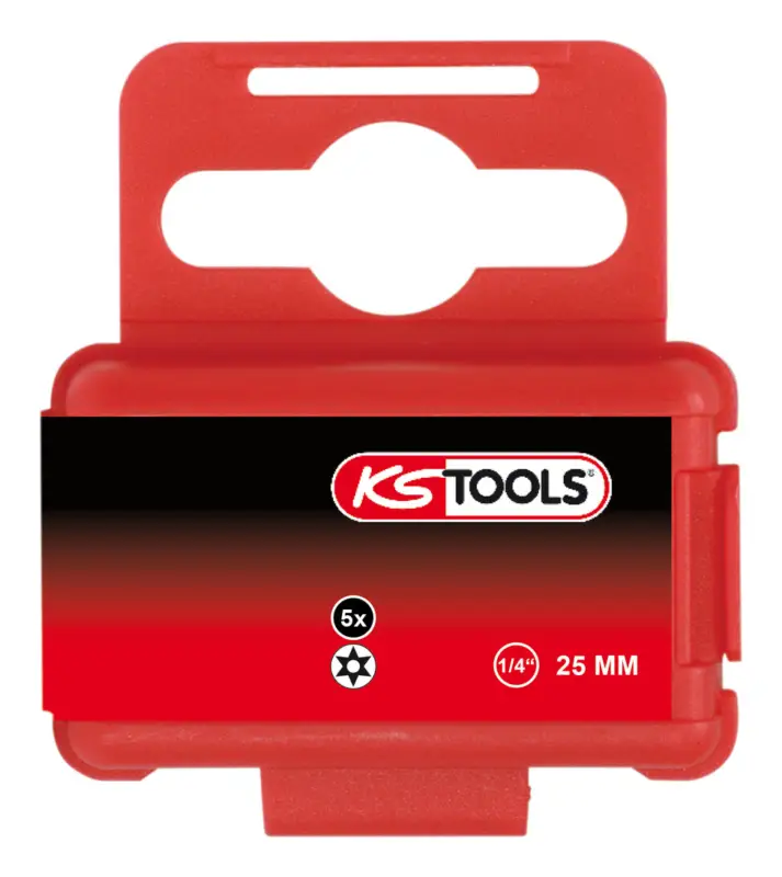 Wochenendangebot KS Tools 1/4" TORSIONpower Bit Torx, 25 mm, TB27, mit Bohrung, 5er Pack