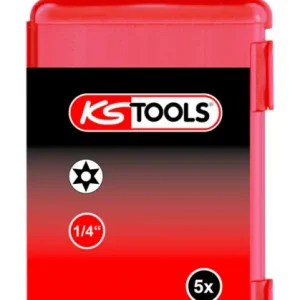 Ausverkauf KS Tools 1/4" TORSIONpower Bit Torx, 75 mm, TB15, mit Bohrung, 5er Pack