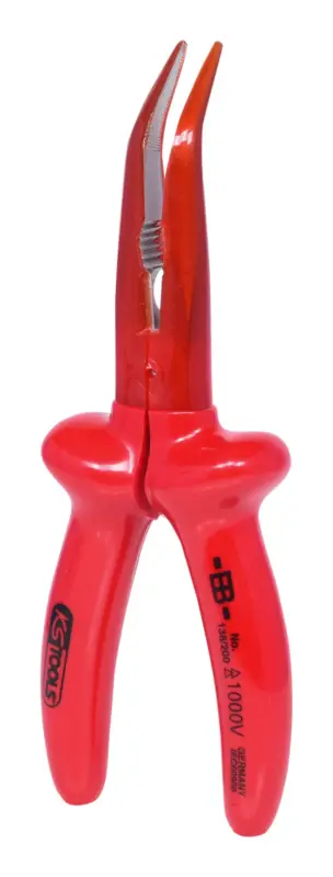 KS Tools 1000V Flachrundzange, beschichteter Arbeitskopf, gebogen, 200 mm Sonderangebot