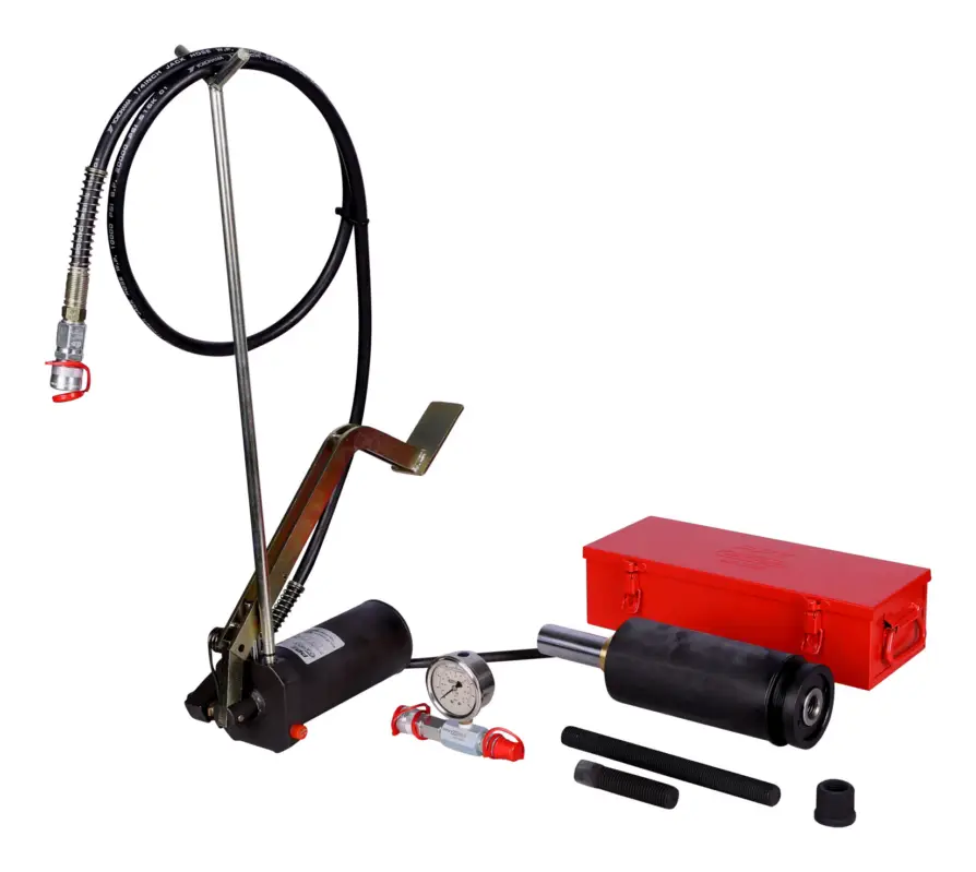 Rabatt KS Tools Hydraulik-Einheit 32t, mit Hydraulik-Pumpe und Manometer, 11-teilig