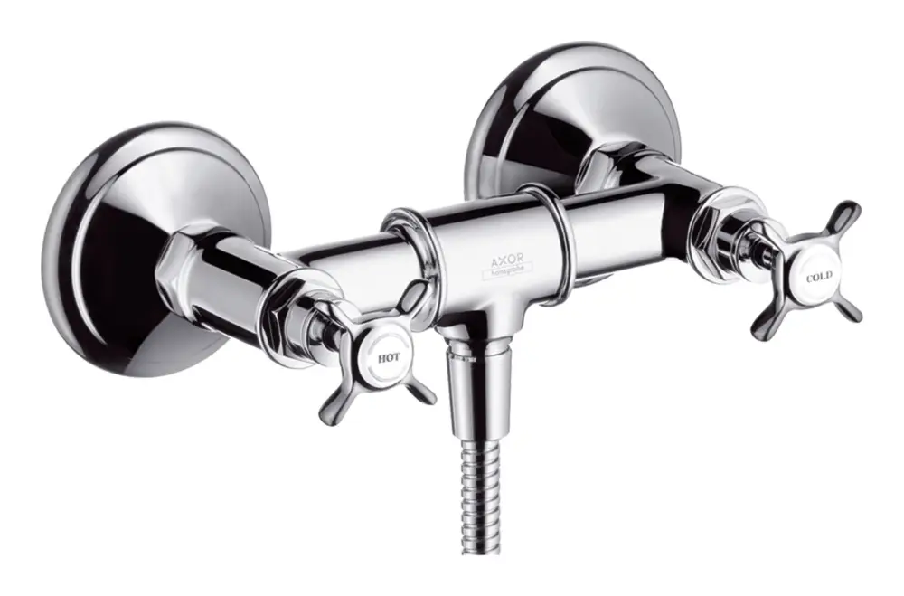 Axor Montreux 2-Griff Brausearmatur mit Kreuzgriff - Brushed Nickel Preiswert