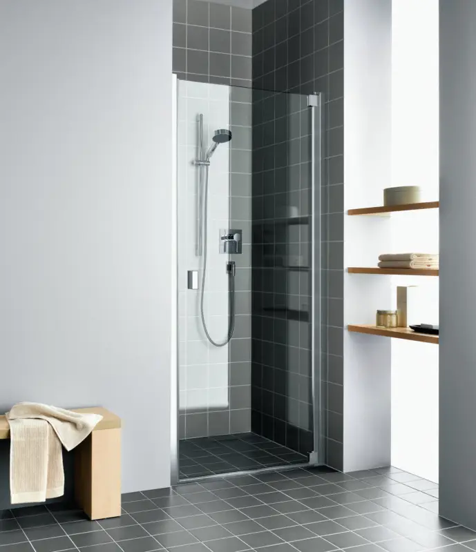 Kermi Raya Pendeltür 1-flügelig für Nische oder Seitenwand Klarglas hell Silber Mattglanz 103 cm x 200 cm Anschlag rechts Saisonangebot