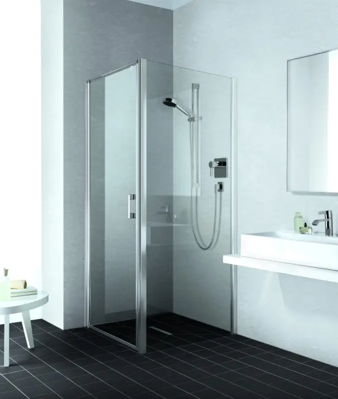 Kermi Liga Seitenwand Klarglas hell KermiClean Silber Mattglanz 100 cm x 185 cm Montage bodengleich Ausverkauf