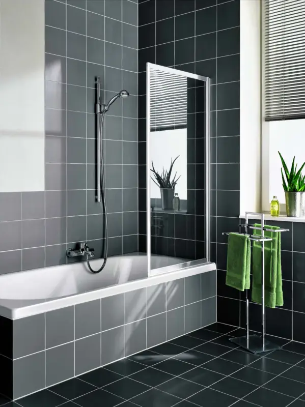 Kermi Vario 2000 Badewannenaufsatz Pendelflügel Kerolan Perl Silber Mattglanz 75cm x 140cm Montage auf Badewanne Bestpreis